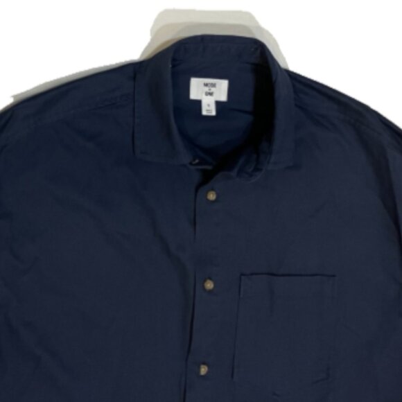 Mode of One Mens Relaxed Fit Button Down Twill Shirt Caspian Waters Color Size S - Picture 5 of 11